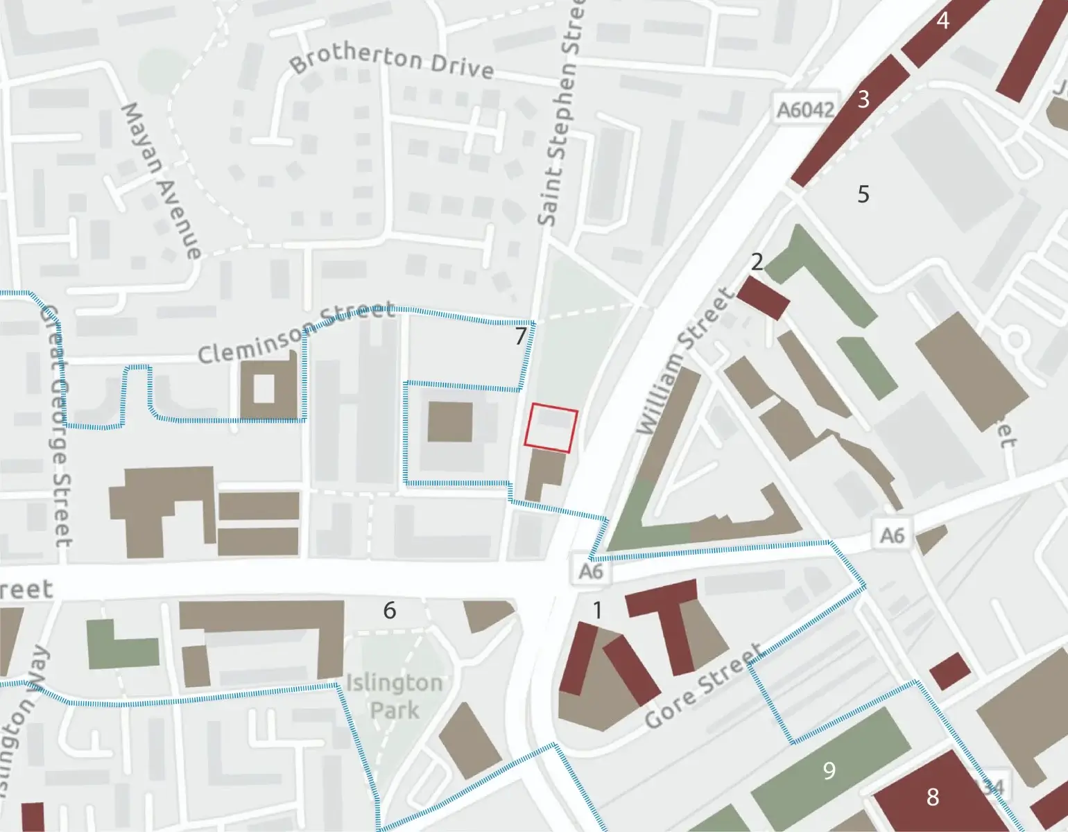 A photograph showing one of the key views of the proposed development location