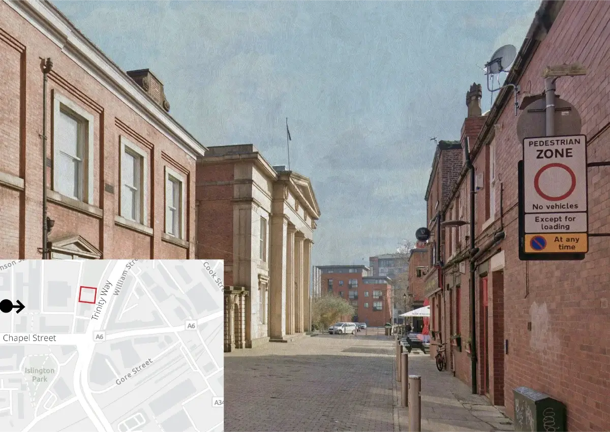 A photograph showing one of the key views of the proposed development location